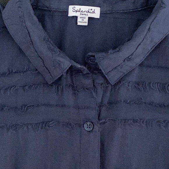 Splendid Sleeveless Navy Button Down - S - Picture 5 of 5